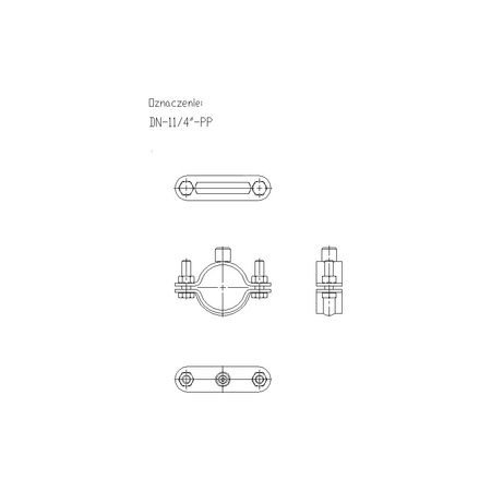 Obejma mocująca tryskaczowa NICZUK DN 41-44 mm 11/4-PP (ocynk galwaniczny)