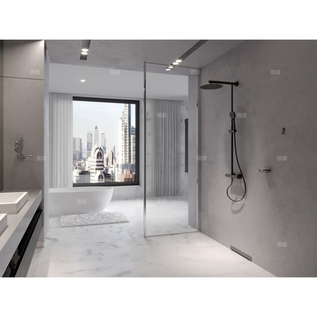 TREVI BLACK zestaw natryskowy z baterią termostatyczną, czarny