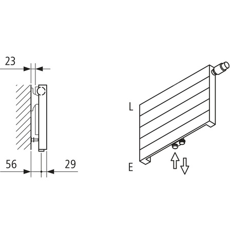 Grzejnik płytowy typ 11 KERMI V-HHV QN595(R), z osłoną wym. 420 x 900 mm, kolor biały, moc 595 W