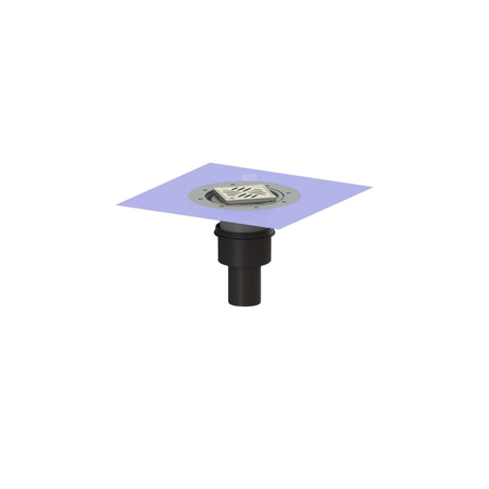 Wpust Ecoguss, DN80, odpł. pionowy, z nasadką Variofix i kratką szczel/ramą nierdz. 120x120