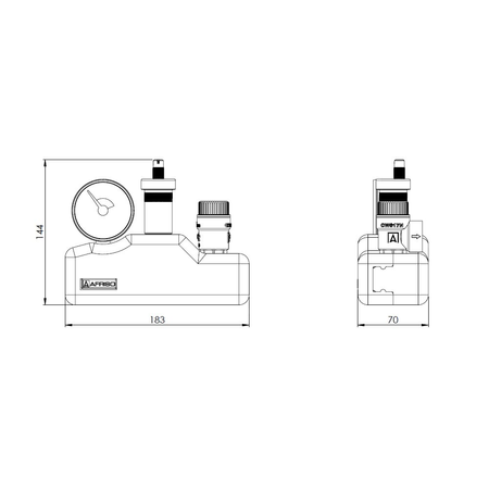 Zespół przyłączeniowy AFRISO KSG 1'' GW x GW, max. 3 bar + wskaźnik ciśnienia