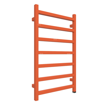 Grzejnik elektryczny TERMA SIMPLE ONE 500 x 840 mm, kolor pomarańczowy drogowy RAL2009, moc 300 W, podłączenie E8, kabel spiralny z wtyczką 2,5m srebrzysty