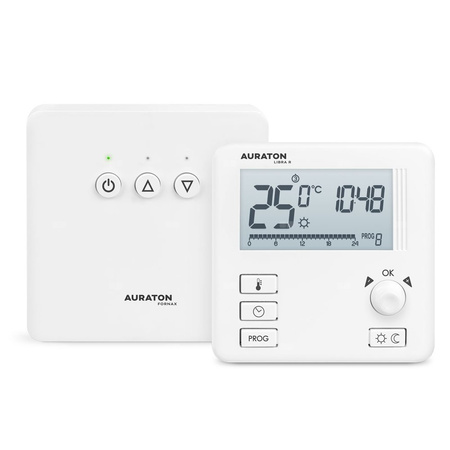 AURATON Libra SET - Tygodniowy, bezprzewodowy regulator temperatury ze sterownikiem urządzenia grzewczego (zestaw)