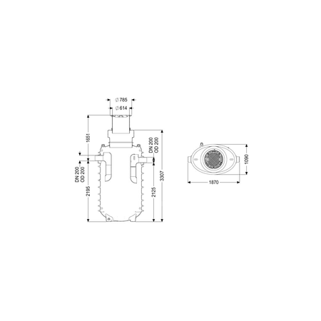 Separator tłuszczu EasyClean ground GW Direct-L NS12,5 170D