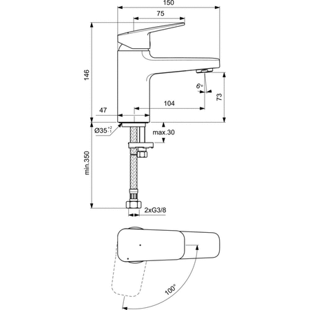 CERAPLAN BATERIA UMYWALKOWA H75 RMTD BS 5L
