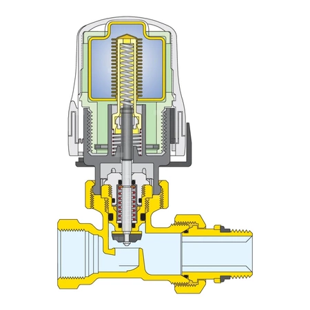 Grzejnikowy zawór termostatyczny kątowy do rur stalowych 1/2"
