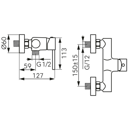 FIESTA bateria natryskowa, bez natrysku, złoty