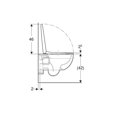 Deska sedesowa Geberit Selnova, mocowanie od góry: Wolne opadanie=Tak, Zawiasy wypinane=Nie, Mocowanie=Od góry, Biały / Błyszczący