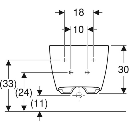 Bidet wiszący Geberit ONE, ukryte mocowania: T=54cm, Przelew=Niewidoczny, Biały / KeraTect