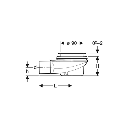 Pokrywa odpływu do brodzików d90, h30/h50, biały-alpin