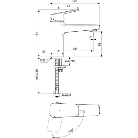 CERAPLAN BATERIA UMYWALKOWA H90 RMTD BS 5L