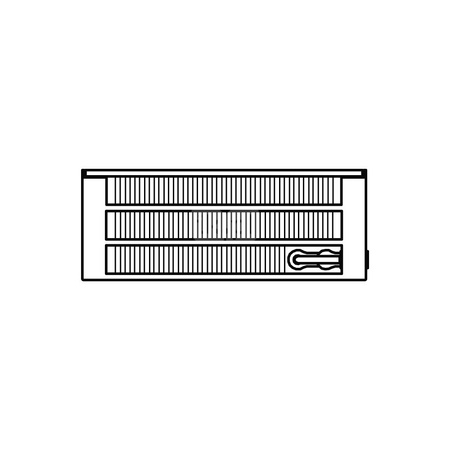 Konwektor Kermi V-Kon S Typ33 BH140x194x3800mm QN4351, weiß, 6 bar, m. Abd., Vent. re