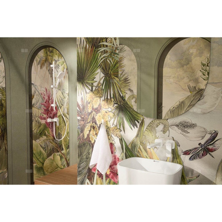 Bateria Malaga, natryskowa, ścienna, white