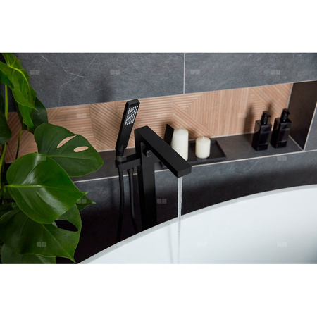 Bateria wannowa stojąca KFA Armatura LOGON, kolor czarny