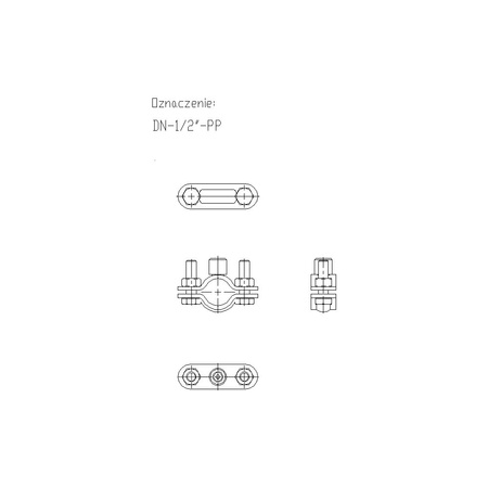 Obejma mocująca masywna NICZUK DN 20-22 mm 1/2 (ocynk galwaniczny)