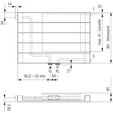 Grzejnik płytowy typ 11 KERMI V-HHV QN913(R), z osłoną wym. 420 x 1100 mm, kolor biały, moc 913 W