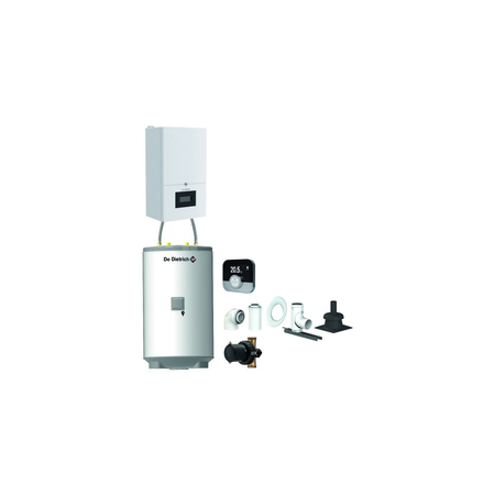 Pakiet - Kocioł gazowy jednofunkcyjny DE DIETRICH MCR4 24 kondensacyjny wiszący 3.3 - 26.1 kW + RegulatorSMART TC + Zestaw powietrzno-spalinowy szachtowyBazowy PP/Alu fi 60/100 na fi 60 + Zasobnik c.w.uAQUAvie125 + Filtr magnetyczny XS90