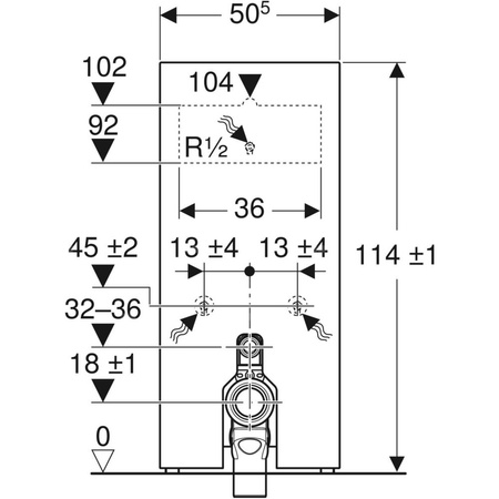 Moduł sanitarny do WC stojącego GEBERIT Monolith, 1140 mm x 505 mm x 106 mm, front: czarny, bok: czarny