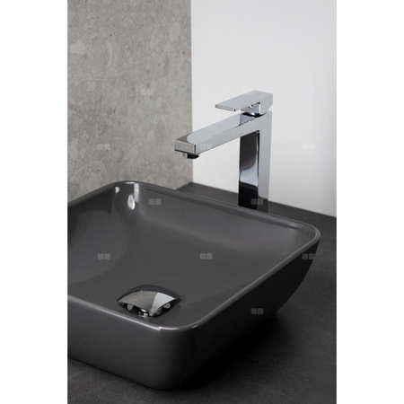 Bateria umywalkowa stojąca nablatowa KFA Armatura LOGON click clack, chrom, montaż blat / otwór na baterię