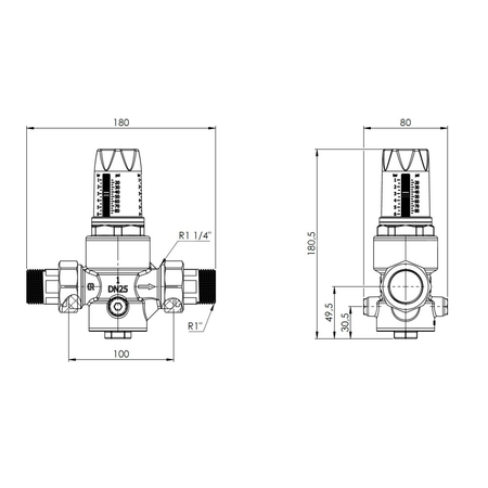 Regulator ciśnienia wody AFRISO BPR 423 mosiądz, półśrubunek 1'', 25 bar