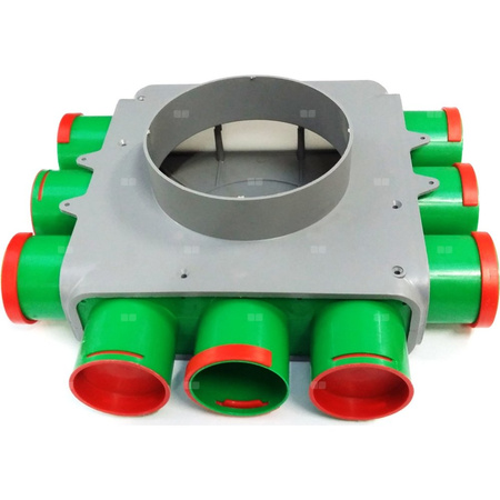 Rozdzielacz TopFlex DN 200/przyłącza 12 x DN 75, 12 x pierścienie blokujące, bakteriobójczy, antystatyczny