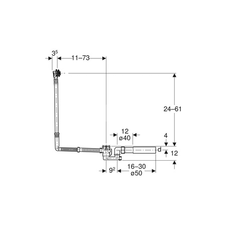 Króciec odpływowy syfonu wannowego