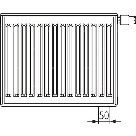 Grzejnik płytowy typ 33 KERMI X2 Profil-V, lewy, z osłonami wym. 750 x 600 mm, kolor biały, moc 1587 W