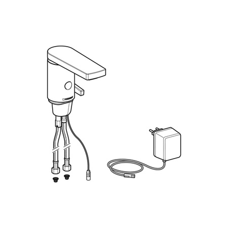 Korpus baterii Geberit bez okrągłego otworu, do baterii umywalkowej typ 186: Chrom błyszczący