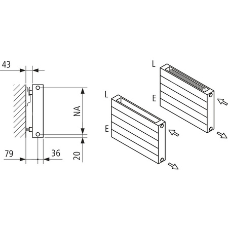 Grzejnik płytowy typ 22 KERMI HHN, z osłonami wym. 840 x 2600 mm, kolor biały, moc 5218 W