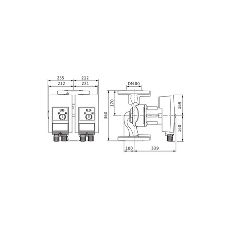 Pompa obiegowa WILO Yonos MAXO-D 80/0,5-6 PN6 1 x 230 V 50/60 Hz, PN 6/6bar