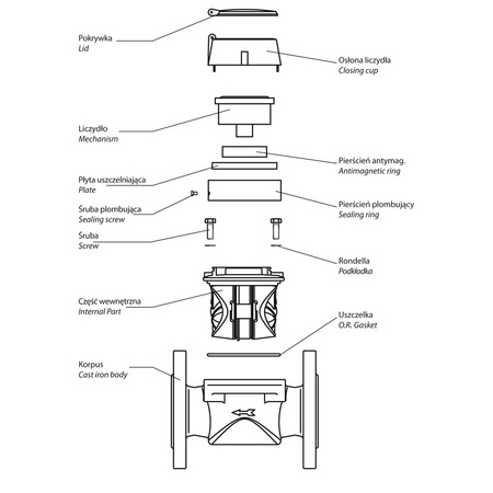 Wodomierz jednostrumieniowy WDEK50F125250 R100/R100
