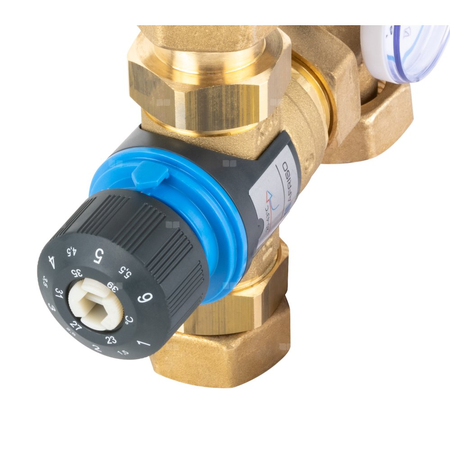 Grupa pompowa AFRISO BTU 501 AP nakrętka x nakrętka 1'' x 1'', z zaworem termostatycznym, z pompą obiegową AFRISO APH 160 15-7/130 mm