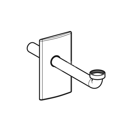 Króciec podłączeniowy syfonu podtynkowego do umywalek