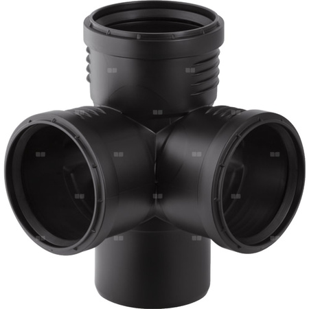 Czwórnik GEBERIT Silent-PP polipropylen, 110 mm DN 100, mw x mw x mw x mw