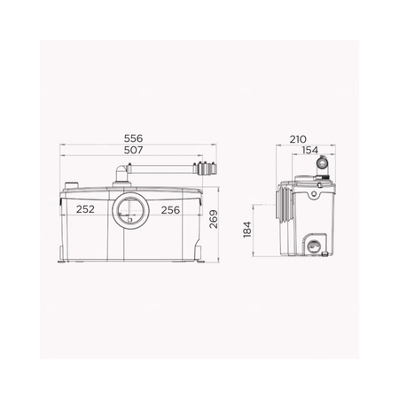 SANIBEST Pro - Rozdrabniacz publiczny (WC, umywalka, prysznic, bidet)