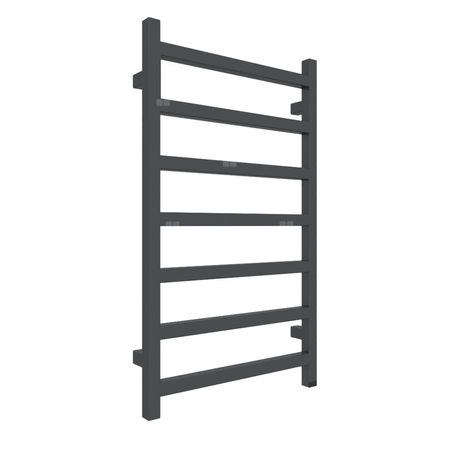 Grzejnik elektryczny TERMA SIMPLE ONE 500 x 840 mm, kolor szary czarny RAL7021, moc 300 W, podłączenie E8, kabel spiralny z wtyczką 2,5m srebrzysty