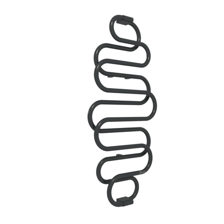 Grzejnik elektryczny TERMA PERŁA E 500 x 1360 mm, kolor czarny jak kruk RAL9005, moc 400 W, podłączenie EX, kabel spiralny z wtyczką 2,5m czarny
