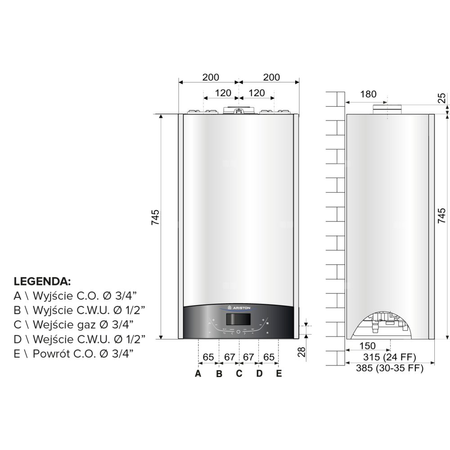 Kocioł wiszący kondensacyjny GENUS ONE+ NET 35