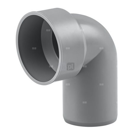 Kolano MAGNAPLAST HT PLUS HTSW, PP (szary), DN 50 x DN 40 (wz x ww), do kanalizacji