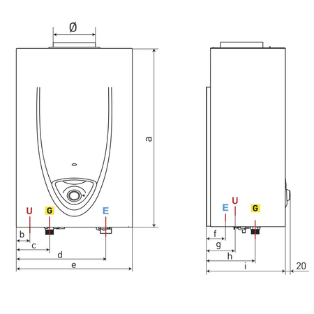 Gazowy przepływowy podgrzewacz wody FAST EVO X ONT 11 NG BE-PL EU