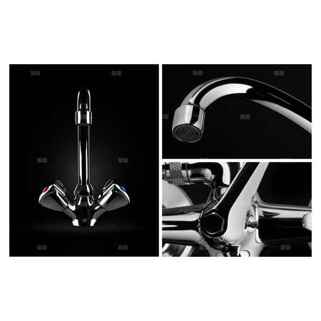 Bateria wannowa ścienna KFA Armatura STANDARD, kolor chrom