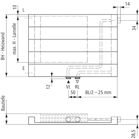 Grzejnik płytowy typ 11 KERMI V-HHV QN1656(R), bez osłony wym. 350 x 2400 mm, kolor biały, moc 1656 W