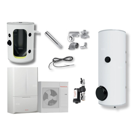 Pakiet - Pompa ciepła powietrze-woda split IMMERGAS MAGIS COMBO 9 V2 M250 B50 7.9 kW 230 V + Zasobnik c.w.u. OKC 250 NTR/HP + Zasobnik buforowy NAD 50 V1