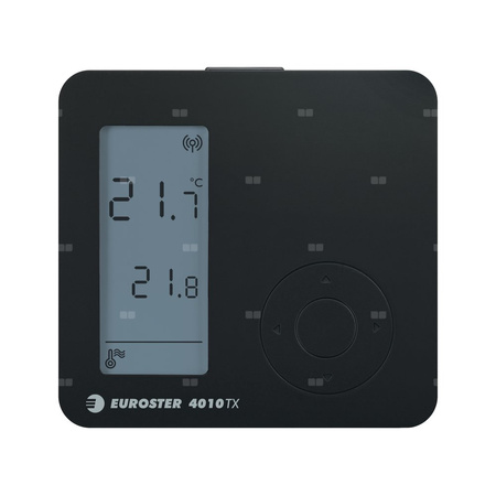 Regulator temperatury Euroster E4010TXRXN z odbiornikiem natynkowym, kolor czarny