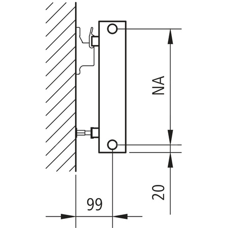 Grzejnik płytowy typ 22 KERMI HHN wym. 840 x 2400 mm, kolor biały, moc 4325 W