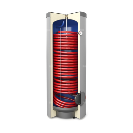Hybrydowy system grzewczy: pompa ciepła PRIMA 1F R32 8GT (typu MONOBLOK) + wymiennik c.w.u. do pomp ciepła TOWER GRAND 200 l + bufor 60 l + zawór trójdrogowy + komplet elektryczny + centrala Sinum Lite