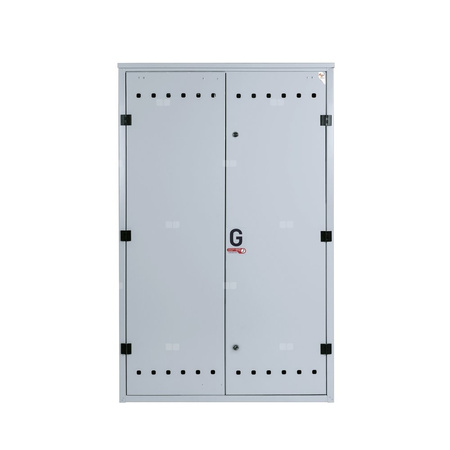 Punkt redukcyjno-pomiarowy na 5-6 gazomierzy G4/G6, w pionie, w skrzynce metalowej - popielaty