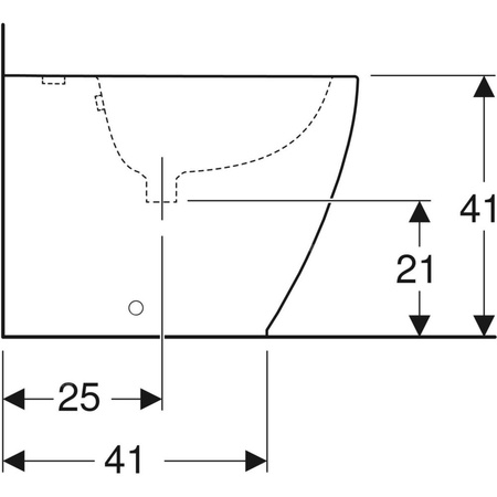 Bidet stojący Geberit iCon, przylegający do ściany, ukryte mocowania: T=56cm, Przelew=Widoczny, Biały