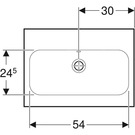 Umywalka GEBERIT iCon Light prostokątna, biała, 600mm, bez otworu na baterię, z odpływem przelewowym, półka od ściany