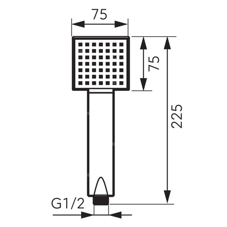 Rączka natryskowa 1F, SQUERTO czarna